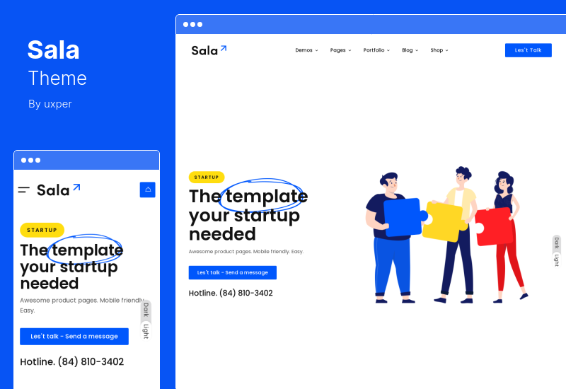 Sala Theme - стартап SaaS WordPress тема