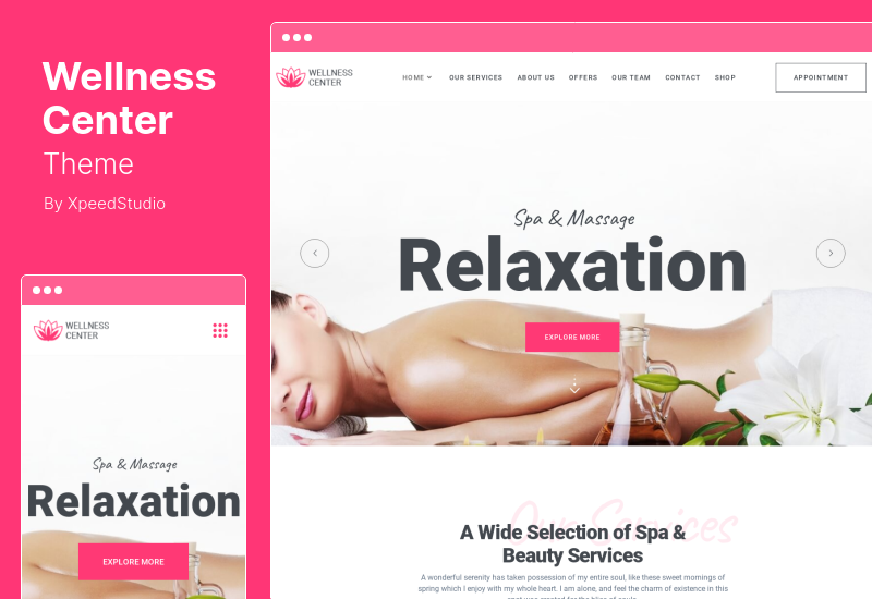 WellnessCenter Theme - Тема WordPress для оздоровительного центра и спа-салона красоты