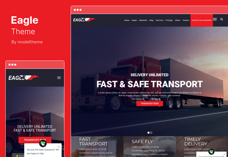 Eagle Theme — тема WordPress для логистики и транспорта
