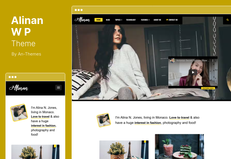 Alinan WP Theme - Тема WordPress для личного блога и видеоблога