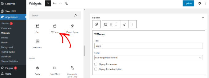 Adăugați formularul de autentificare în bara laterală Add your login form in the sidebar