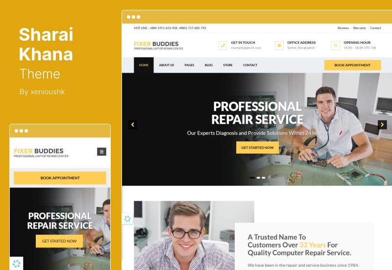 Sharai Khana Theme – WordPress-Thema für Computerreparatur und professionelle Dienstleistungen mit mehreren Konzepten