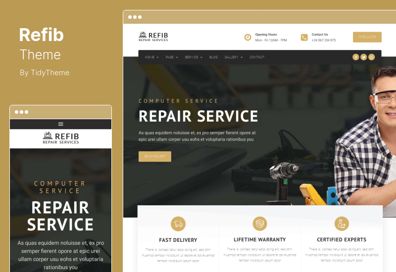 Refib-Thema - WordPress-Theme für den digitalen Reparaturdienst