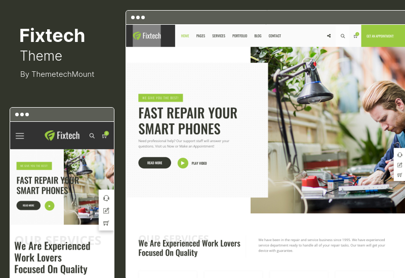 Fixtech-Thema - WordPress-Theme für Reparaturdienste für Computer und Mobilgeräte