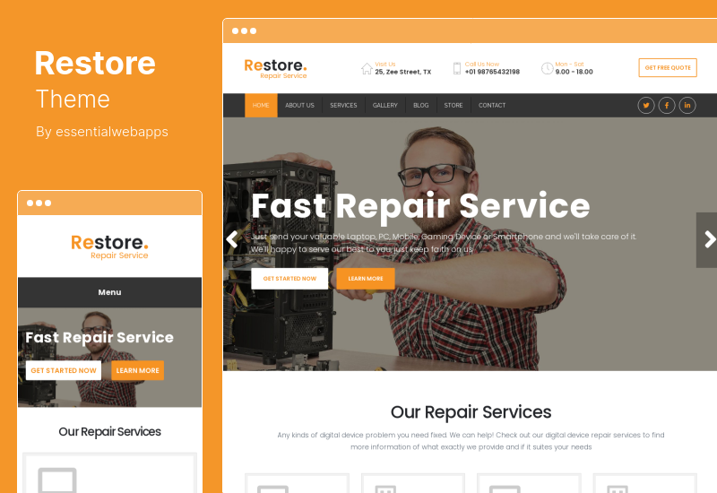 Theme wiederherstellen - WordPress-Theme für den Reparaturdienst für Computer, Mobilgeräte und digitale Geräte