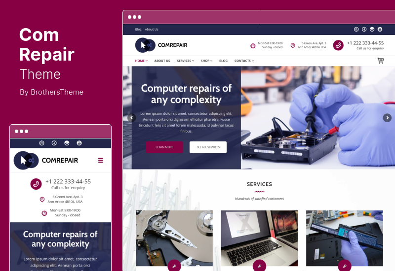 ComRepair Theme - WordPress-Thema für Computerreparaturdienste