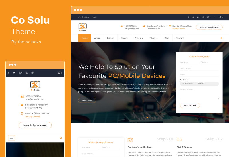 CoSolu Theme - Mehrzweck-Wartung und Reparatur von WordPress Theme