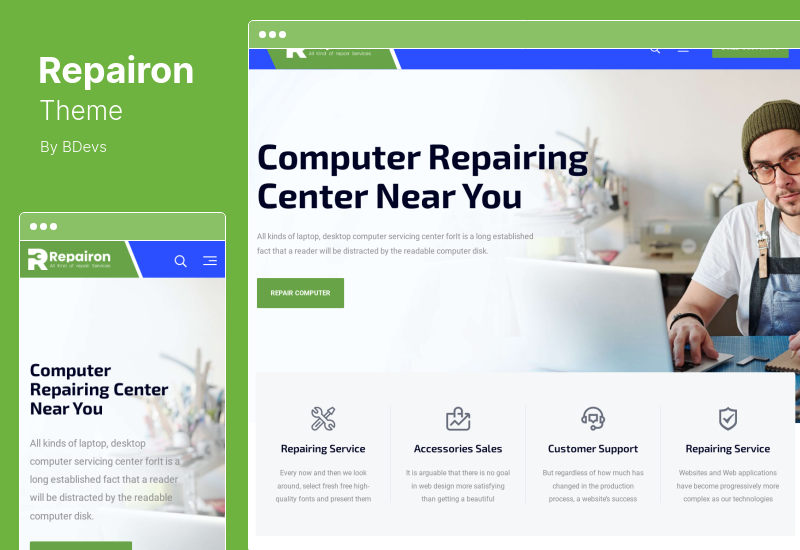 Repairon Theme - WordPress-Thema für mehrere Reparaturdienste