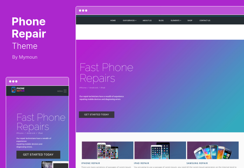 PhoneRepair-Thema - WordPress-Theme für den Shop für mobile Geräte