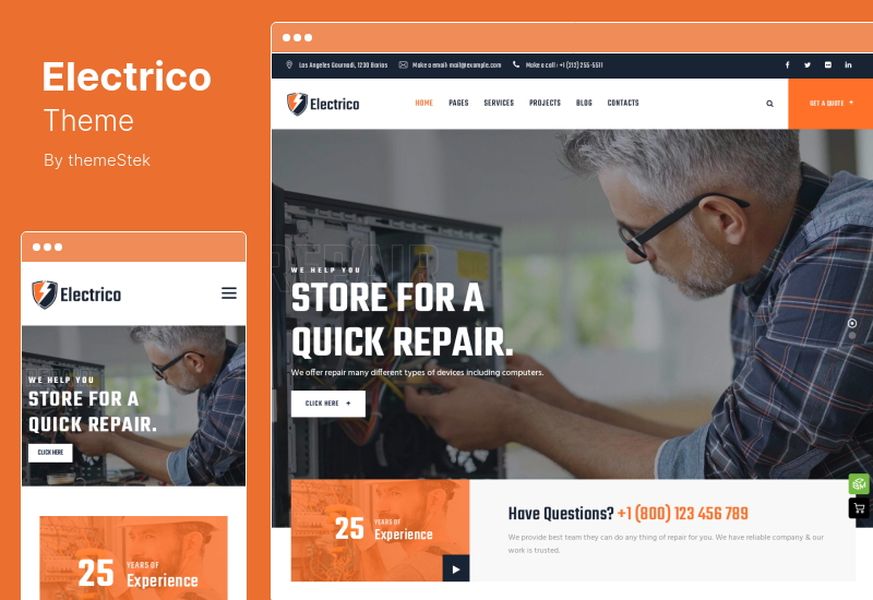 Electrico Theme - Reparatur und Multi-Services WordPress Theme