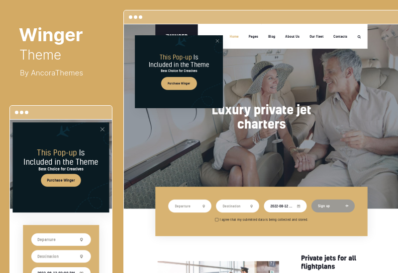 Winger-Thema - WordPress-Theme für Luftfahrt- und Flugschulen