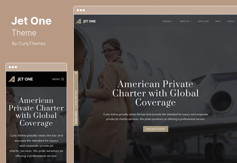 Jet One-Thema - WordPress-Theme für private Fluggesellschaften