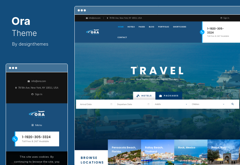 Ora-Thema - Reisebuchungs-WordPress-Thema