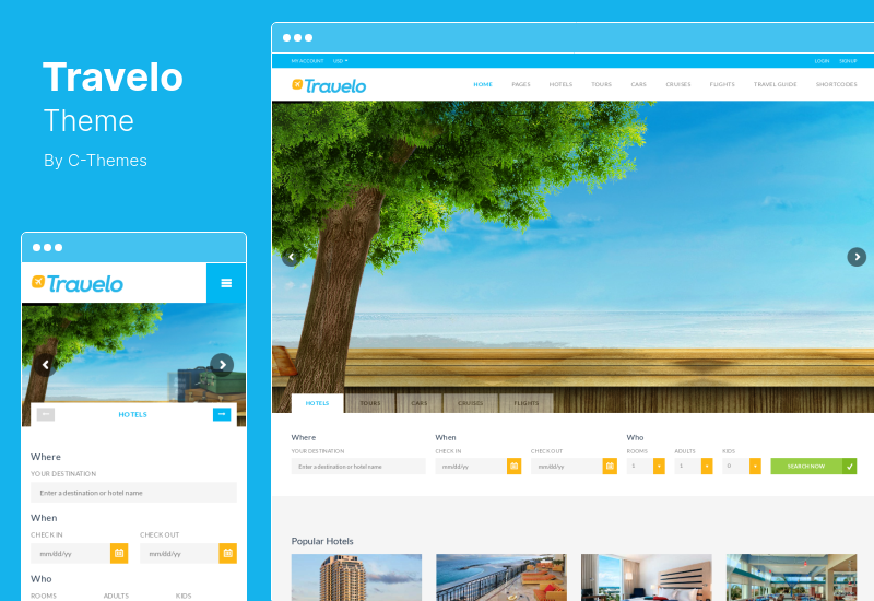 Travelo Theme - Responsives WordPress-Theme für Reise-/Tourbuchungen