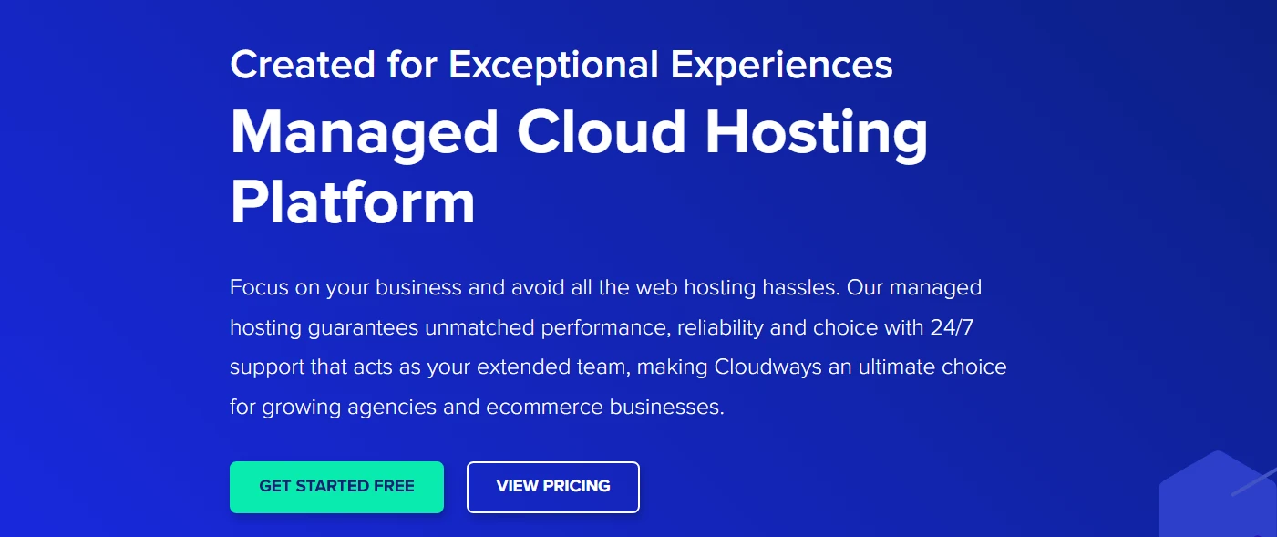 Pagina iniziale di Cloudways