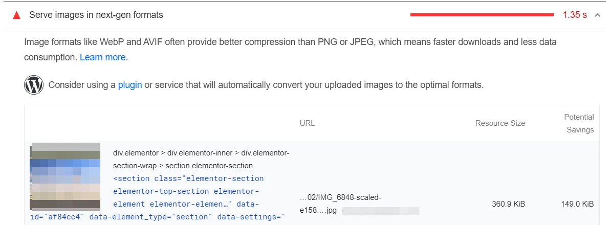 اقتراحات PageSpeed Insights لتحسين الصور عند معرفة مدى سرعة موقع الويب الخاص بي