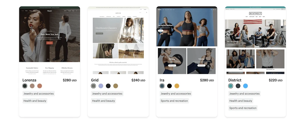 一系列 Shopify 主题。