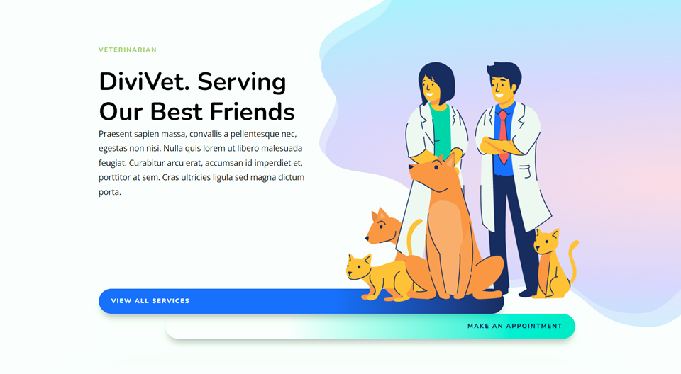 Endgültiges Design des Divi Header Hero-Abschnitts in voller Breite