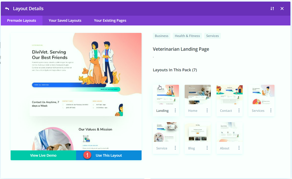 Verwenden Sie das Layout des Divi Header Hero-Abschnitts in voller Breite