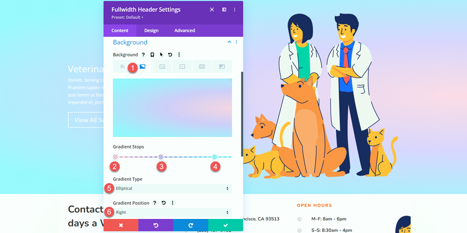 Divi Fullwidth Header Hero Abschnitt Verlaufshintergrund
