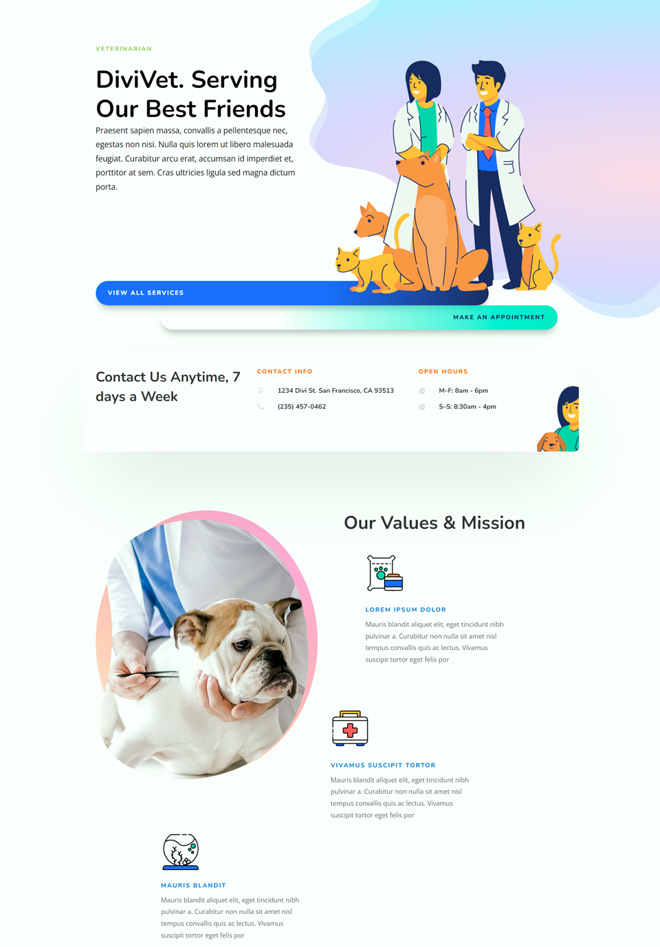 Divi Fullwidth Header Hero Abschnitt Vollständiges Design