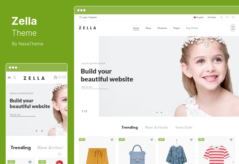 Zella テーマ - クリエイティブな AJAX WooCommerce テーマ