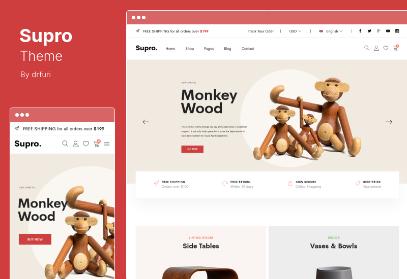 Supro テーマ - ミニマリスト AJAX WooCommerce WordPress テーマ