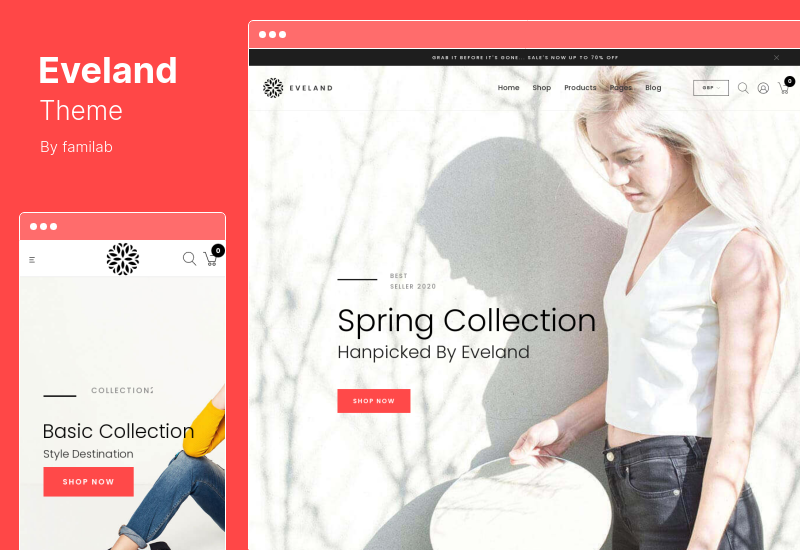 Eveland テーマ - 最新の AJAX 対応 WooCommerce テーマ