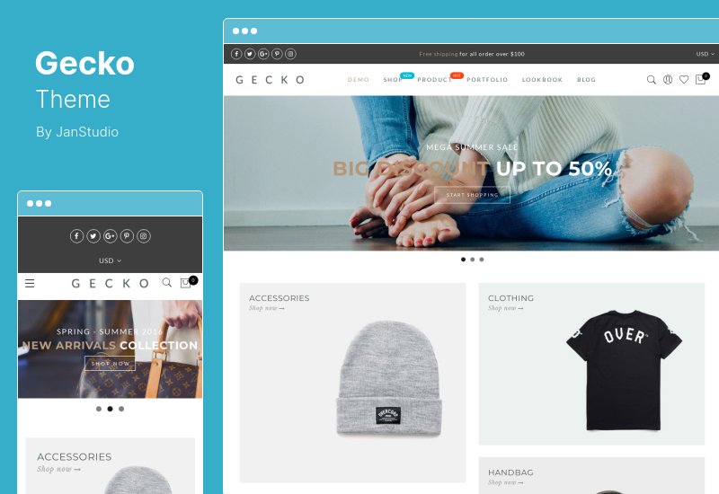 Gecko テーマ - 強力な AJAX WooCommerce テーマ