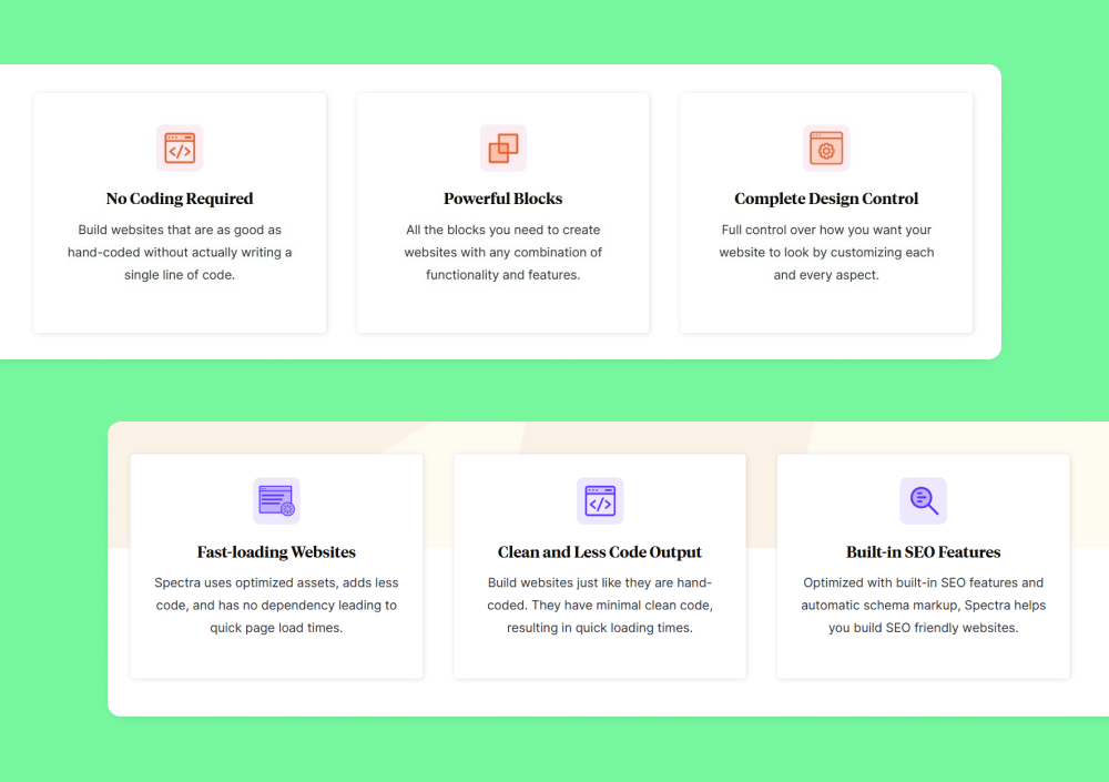 コンテナー ブロックを使用したフィーチャの表示
