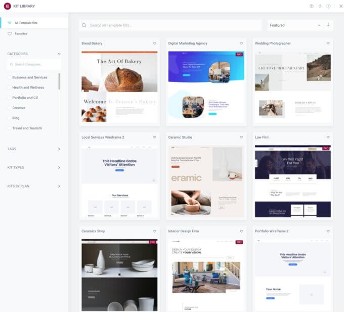 Elementor Web Sitesi Kitleri
