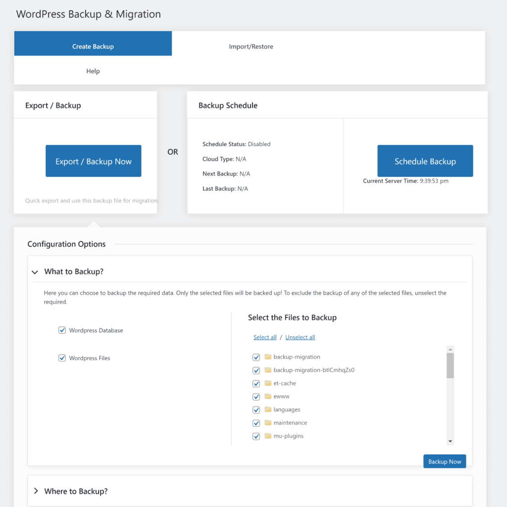 Pencadangan & Migrasi WordPress