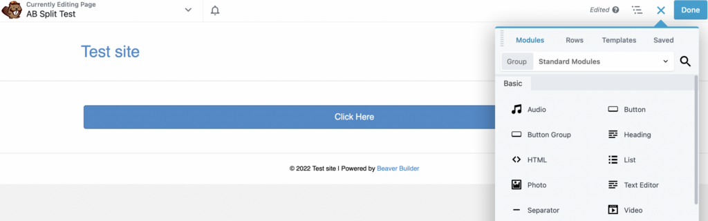 Modul tombol Beaver Builder