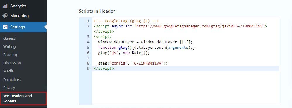 Menambahkan Kode Pelacakan Google Analytics di WordPress Menggunakan Plugin Header dan Footer