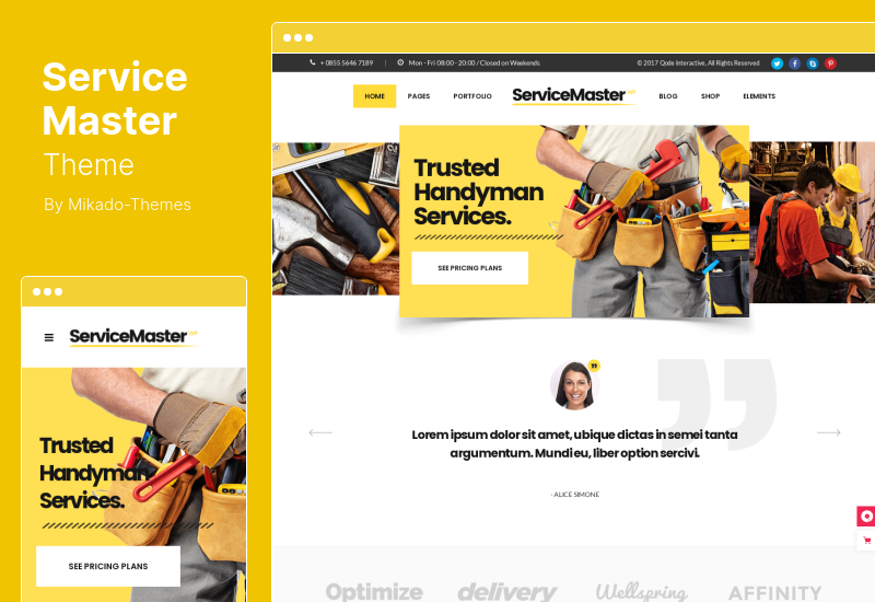 서비스 마스터 테마 - Handyman WordPress 테마