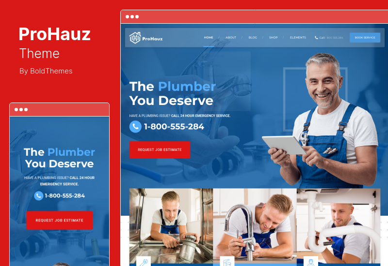ProHauz 테마 - Handyman Plumber WordPress 테마