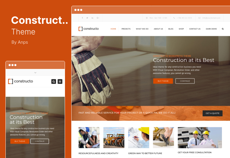 Constructo 테마 - 건설 WordPress 테마