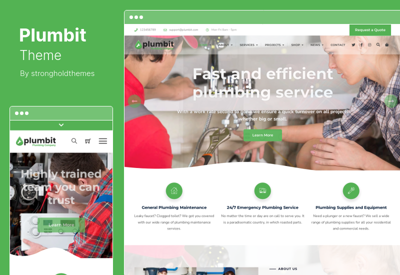 Plumbit 테마 - 배관 WordPress 테마