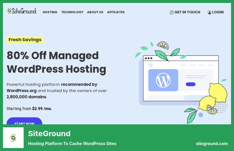 SiteGround Plugin - Platformă de găzduire pentru a stoca în cache site-urile WordPress