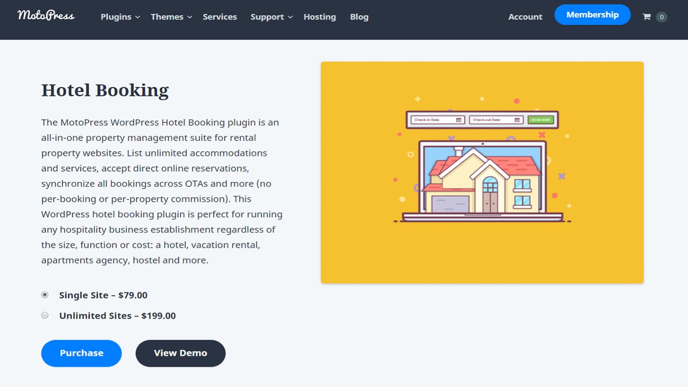 Un plugin de rezervare creat pentru hoteluri.