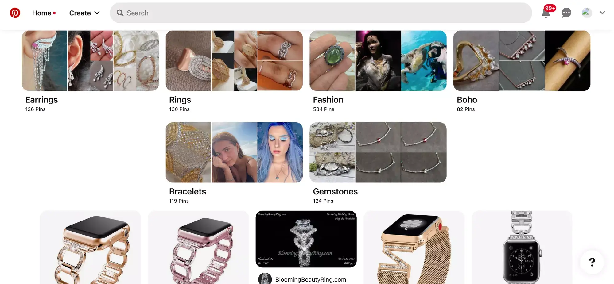 Pinterest für den Online-Verkauf von Schmuck