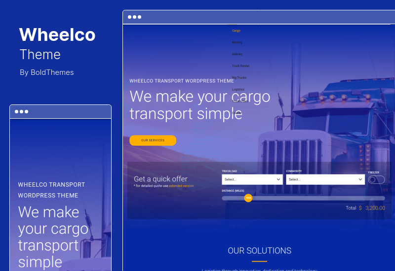 Tema Wheelco - Tema WordPress Kargo, Transportasi & Logistik