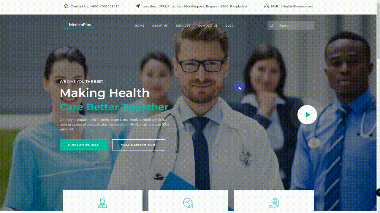Migliore abitudine di progettazione dell'intestazione per Elementor | Impara 10 fatti killer 7 1. Shrinking sticky header - BdThemes