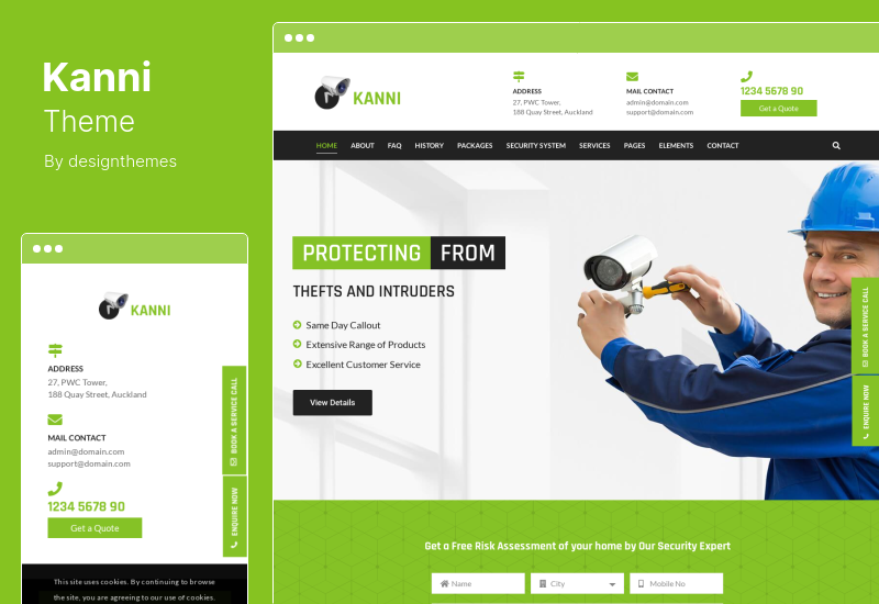Tema Kanni - Otomatisasi Rumah, Tema WordPress Keamanan CCTV