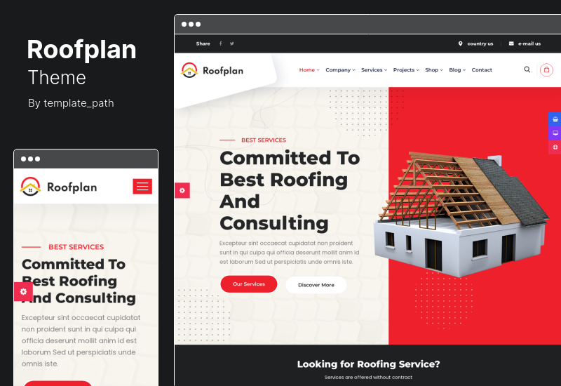 Roofplan 主题 - 屋顶服务 WordPress 主题