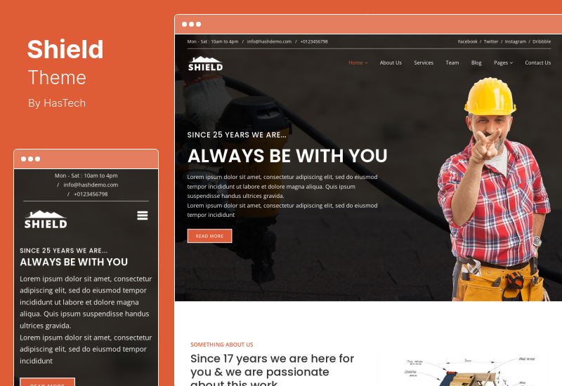 盾牌主题 - 屋顶服务 Elementor WordPress 主题