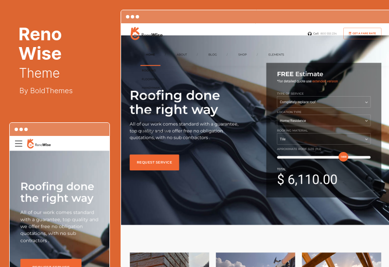 RenoWise 主题 - 建筑和建筑 WordPress 主题