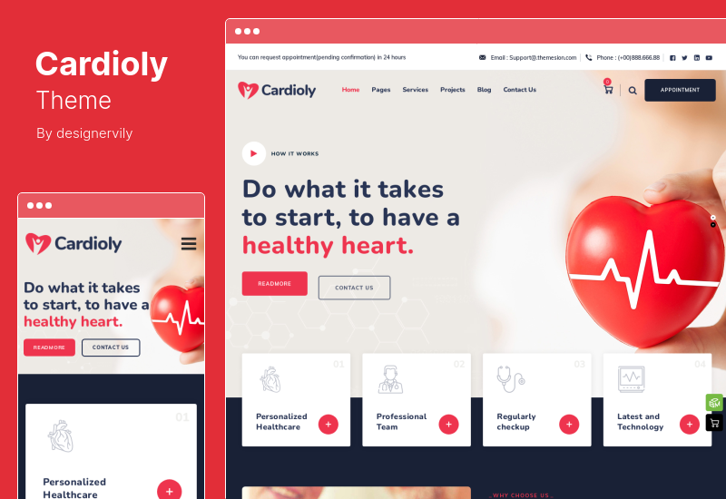 Cardioly 主題 - 心髒病專家和醫學 WordPress 主題