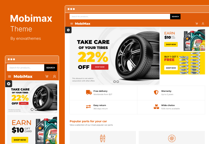 Mobimax 主題 - 汽車零件 WordPress 主題