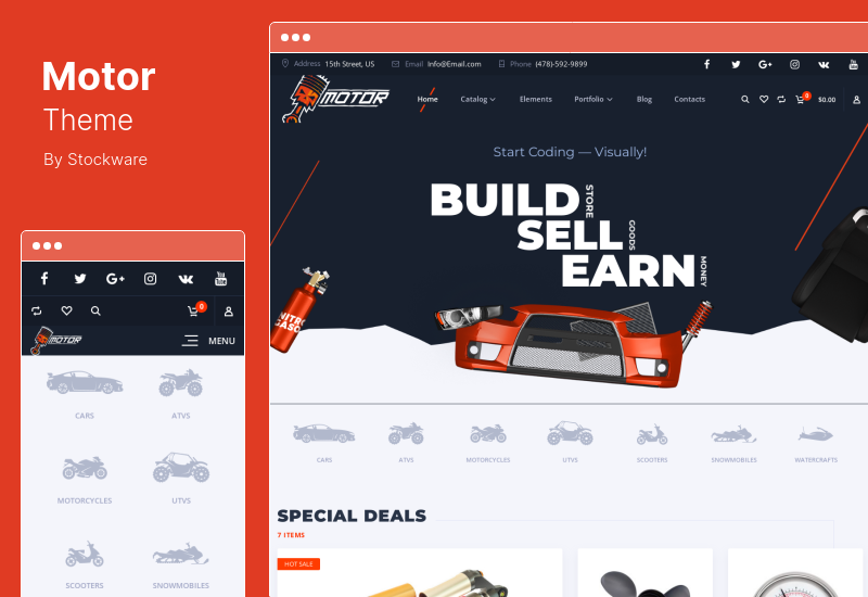 汽車主題 - 汽車、零件、服務、設備和配件 WooCommerce 商店主題